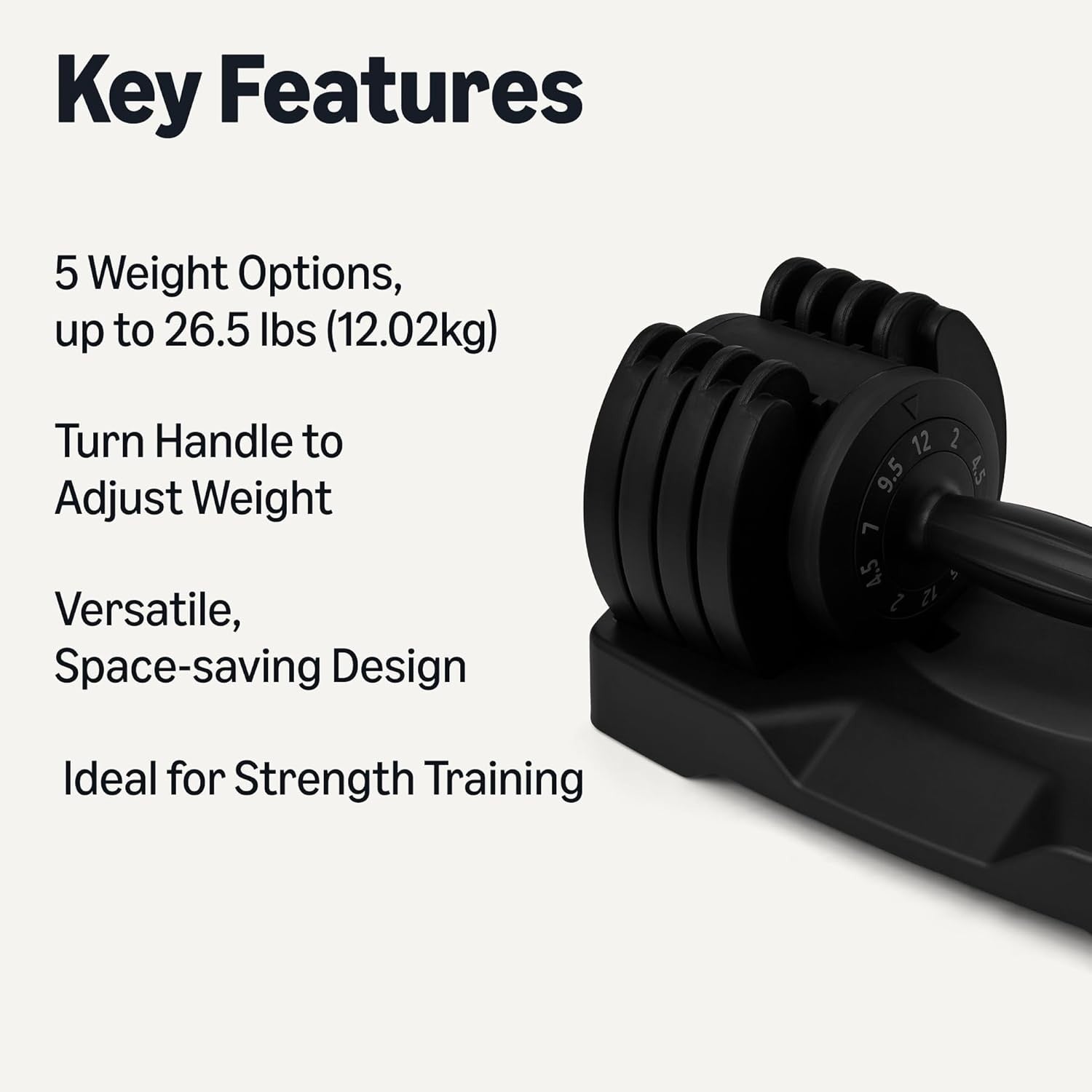 Adjustable Dumbbell 2–12KG Single Quick Dial Space Saving Home Gym