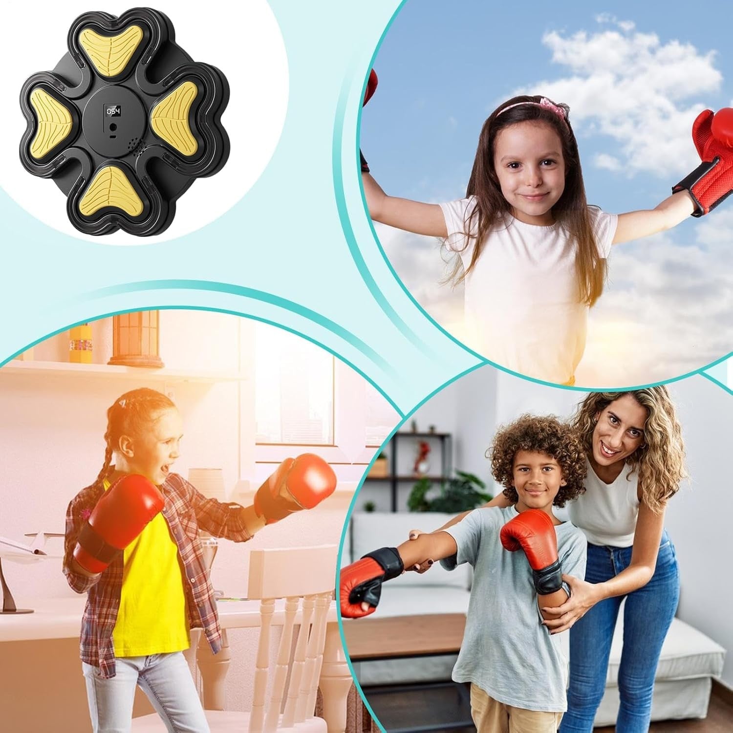Wall Boxing Machine Black Yellow Punch Trainer Home Gym Reaction Target