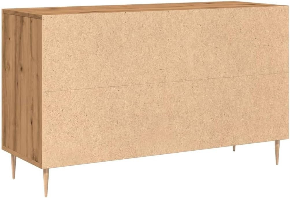 Modern Oak Sideboard Cabinet with Drawers Storage Unit Metal Legs