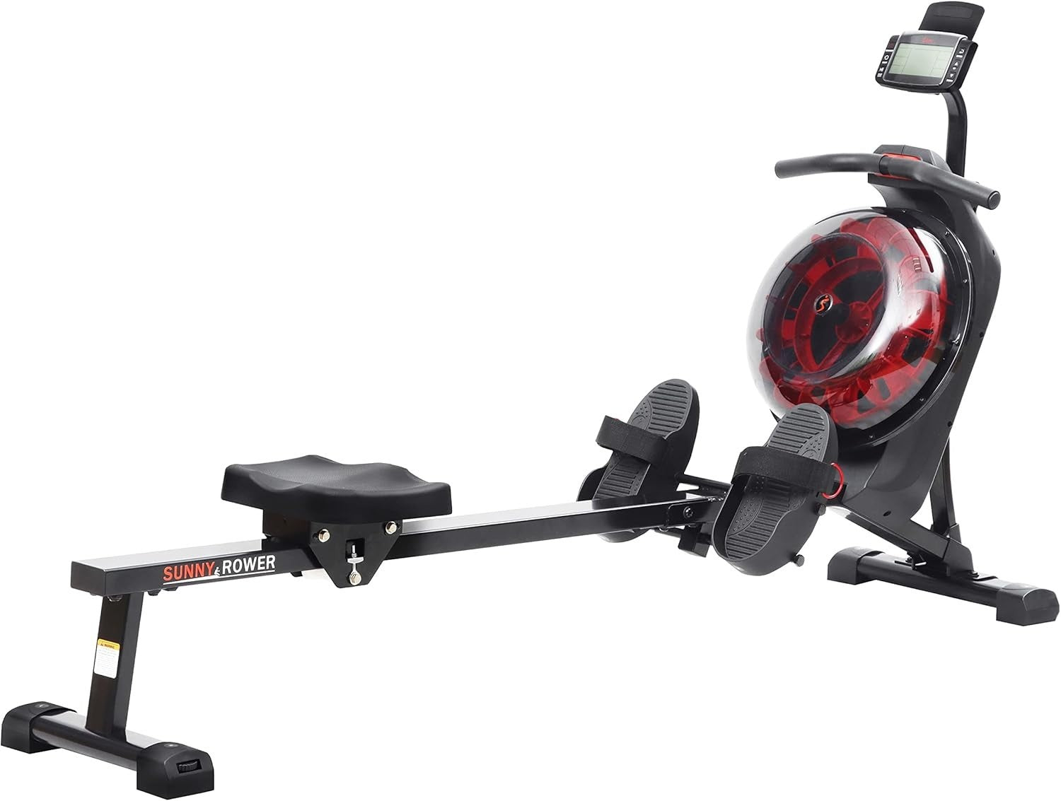 Dual Magnetic Water Rowing Machine Smart App Rower Long Rail LCD Home Gym 120KG
