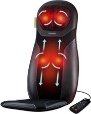 Shiatsu Massage Chair Pad Heat Neck Back Shoulder Massager 3 Intensity Home