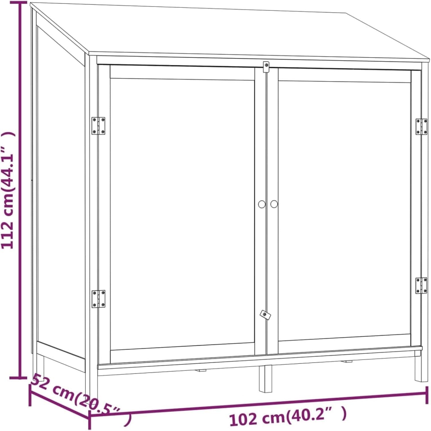 Wooden Garden Shed Outdoor Storage 102x52x112cm Solid Fir Wood Anthracite\
