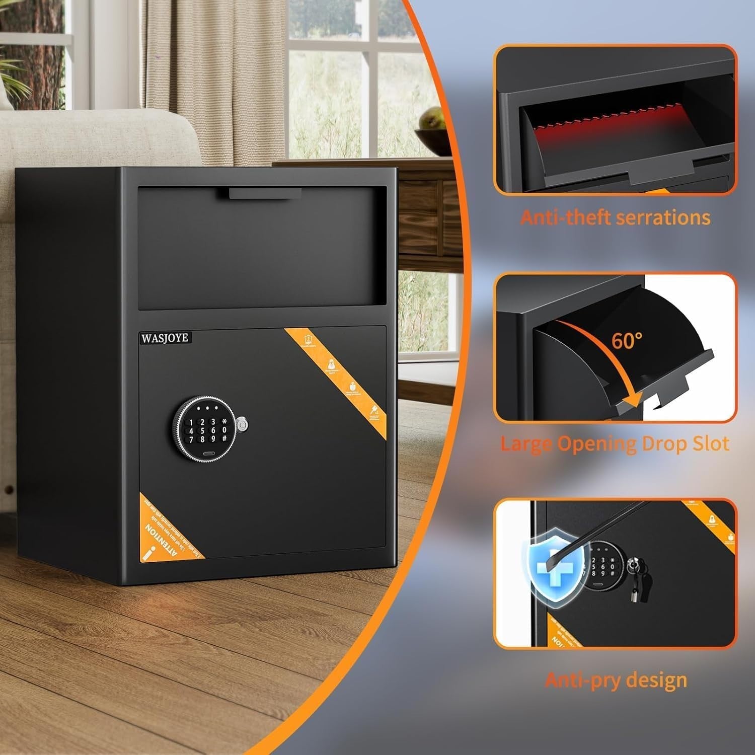 70L Depository Drop Safe Digital Keypad Cash Deposit Security Box