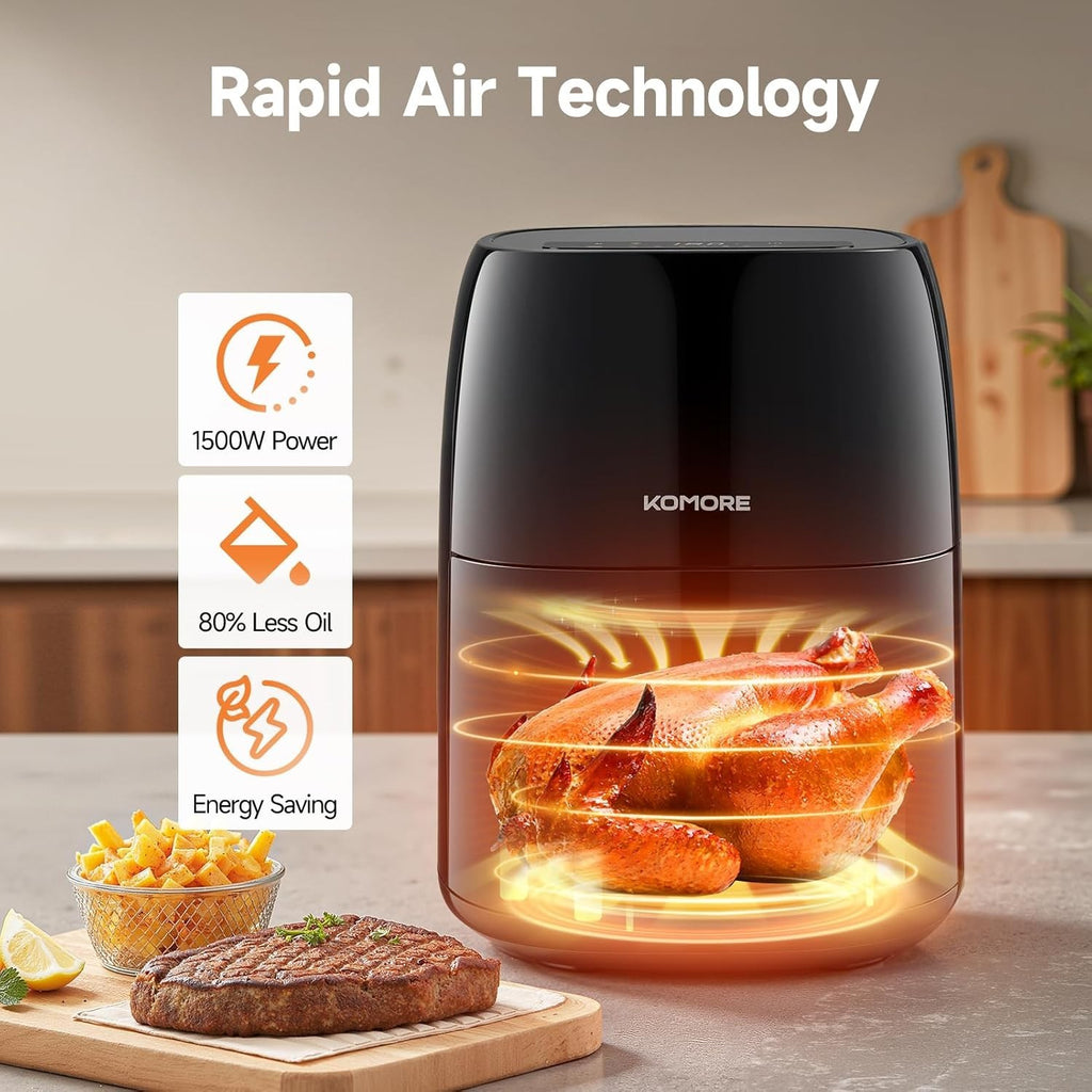 Digital Air Fryer 4.2L | 6-in-1 Presets, RapidAir, 1500W, Low-Oil, Touch Screen