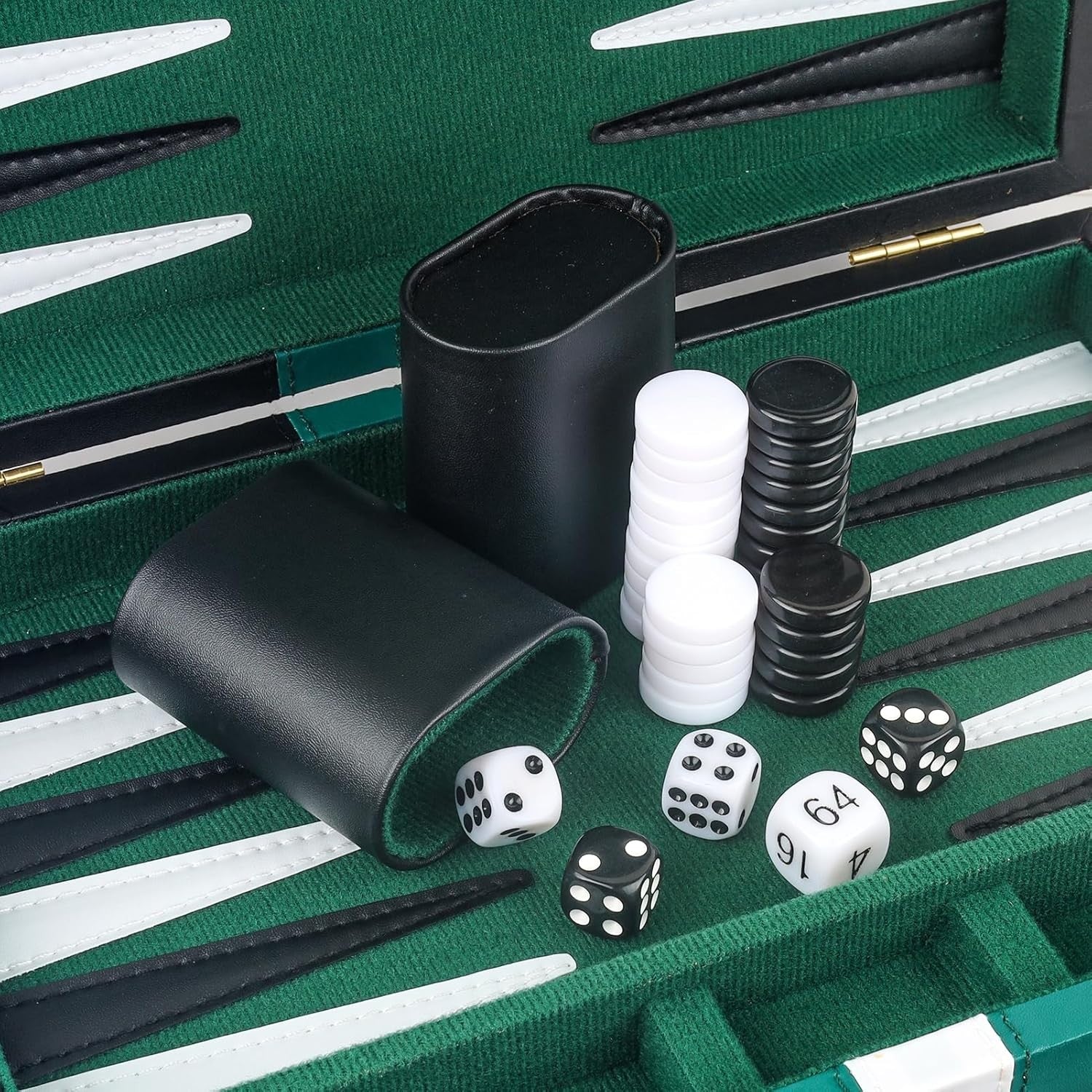 Backgammon Set 11 Inch Travel Board with PU Leather Case Dice Cups