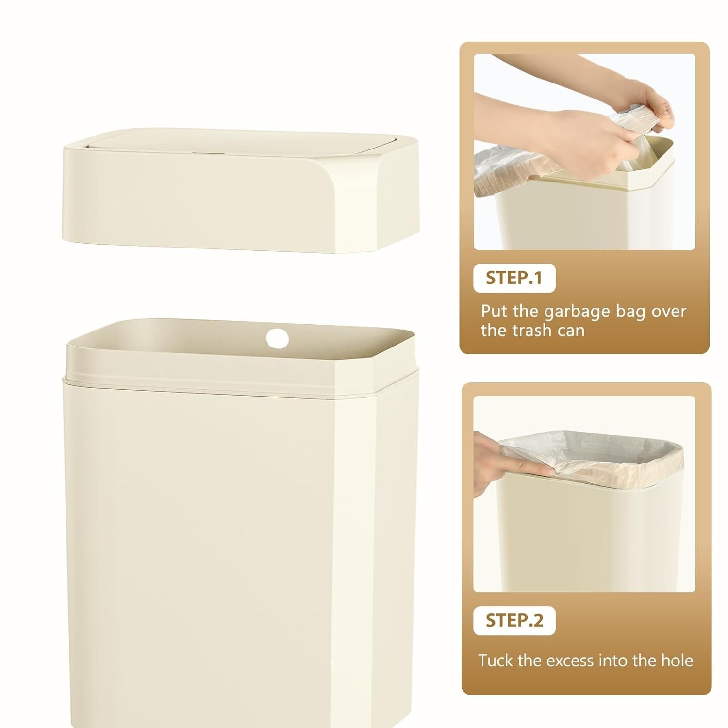 10L Motion Sensor Bathroom Bin Waterproof Slim Touchless 2 Pack
