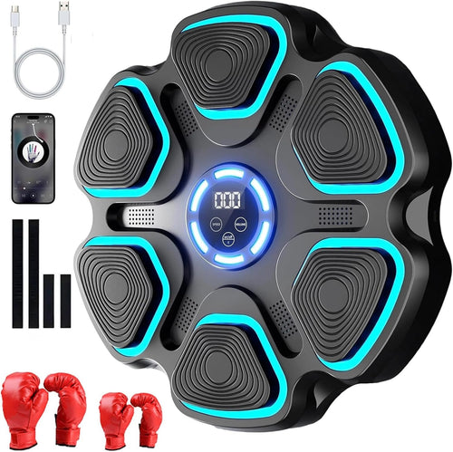 Music Boxing Machine LED Punch Pad Bluetooth Wall Mounted Fitness