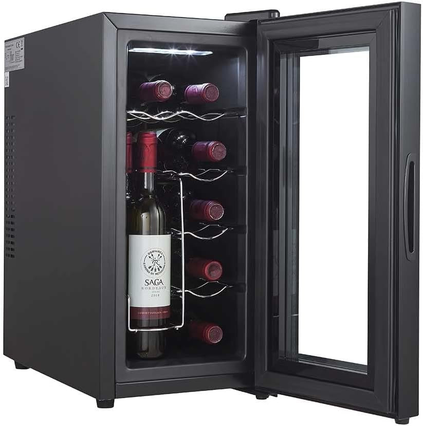 10 Bottle Wine Cooler Fridge Digital Temperature Control Quiet Countertop