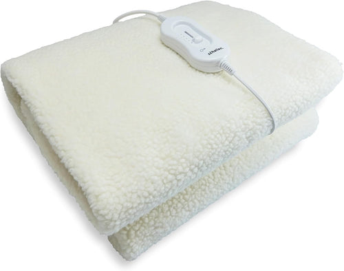 Electric Heated Blanket Double Soft Fleece 3 Heat Settings Remote Control