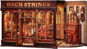 DIY Book Nook Kit Classical Music Workshop LED Miniature Bookend Decor