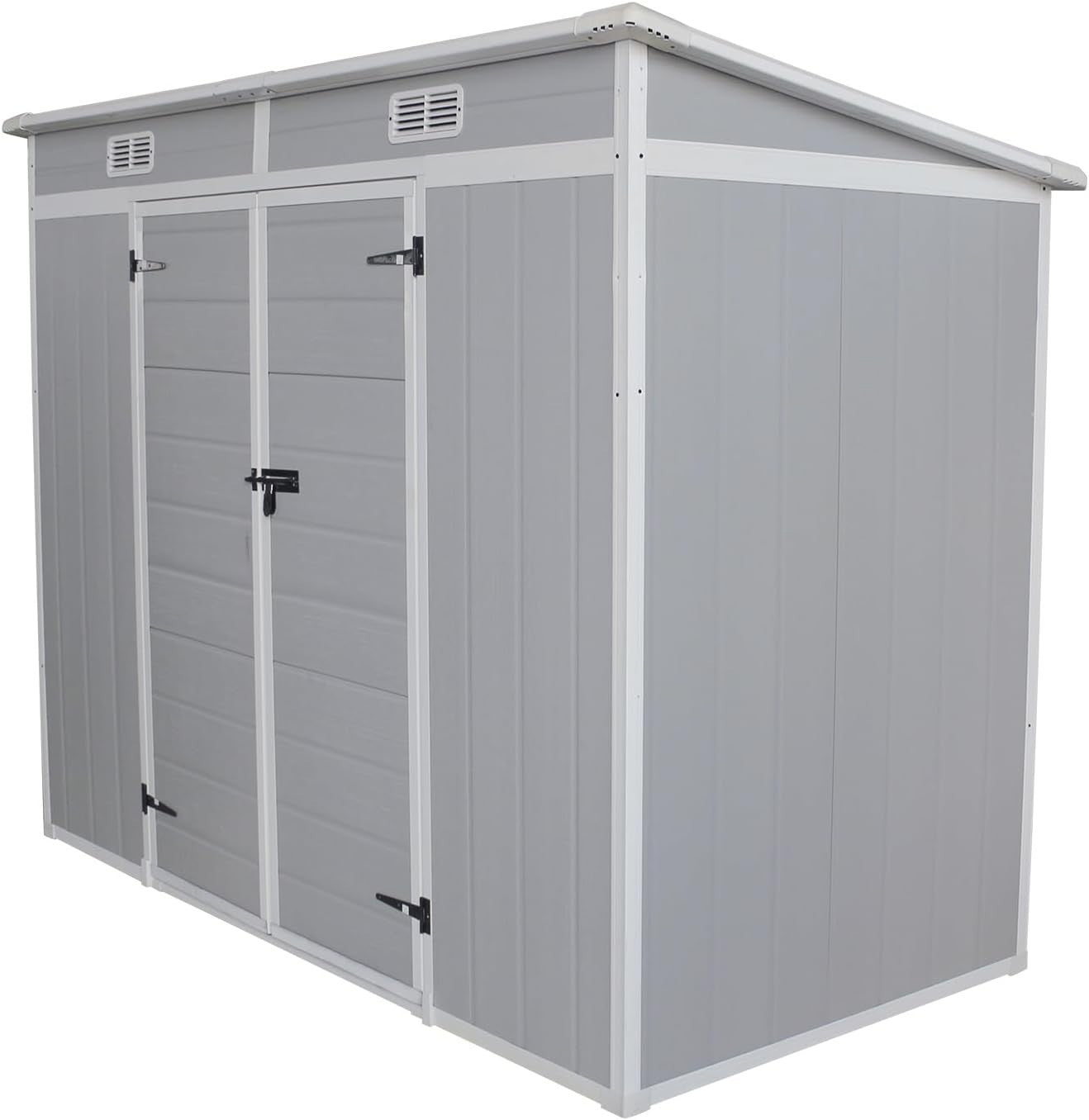 Large 8x4ft Plastic Garden Storage Shed with Floor & Ventilation