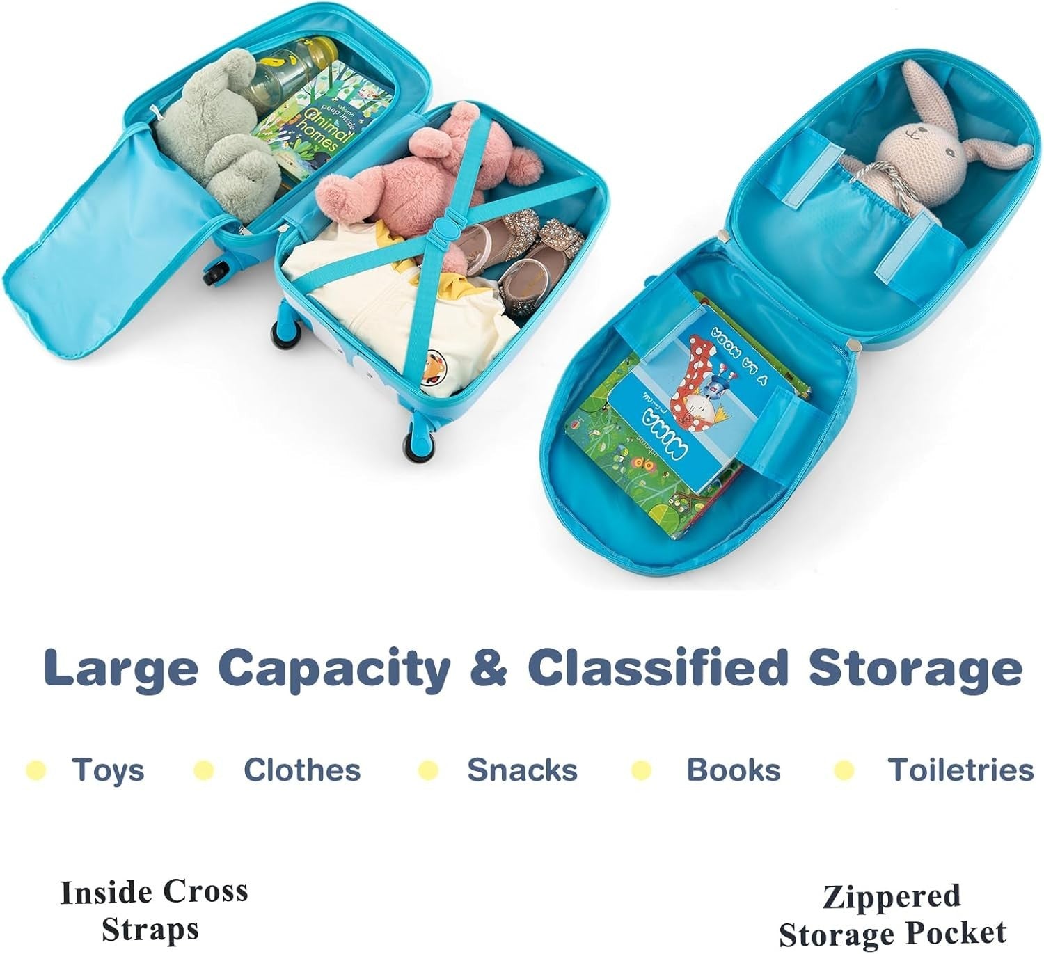 Unicorn Kids Suitcase 16” Trolley Case Backpack Set Hard Shell