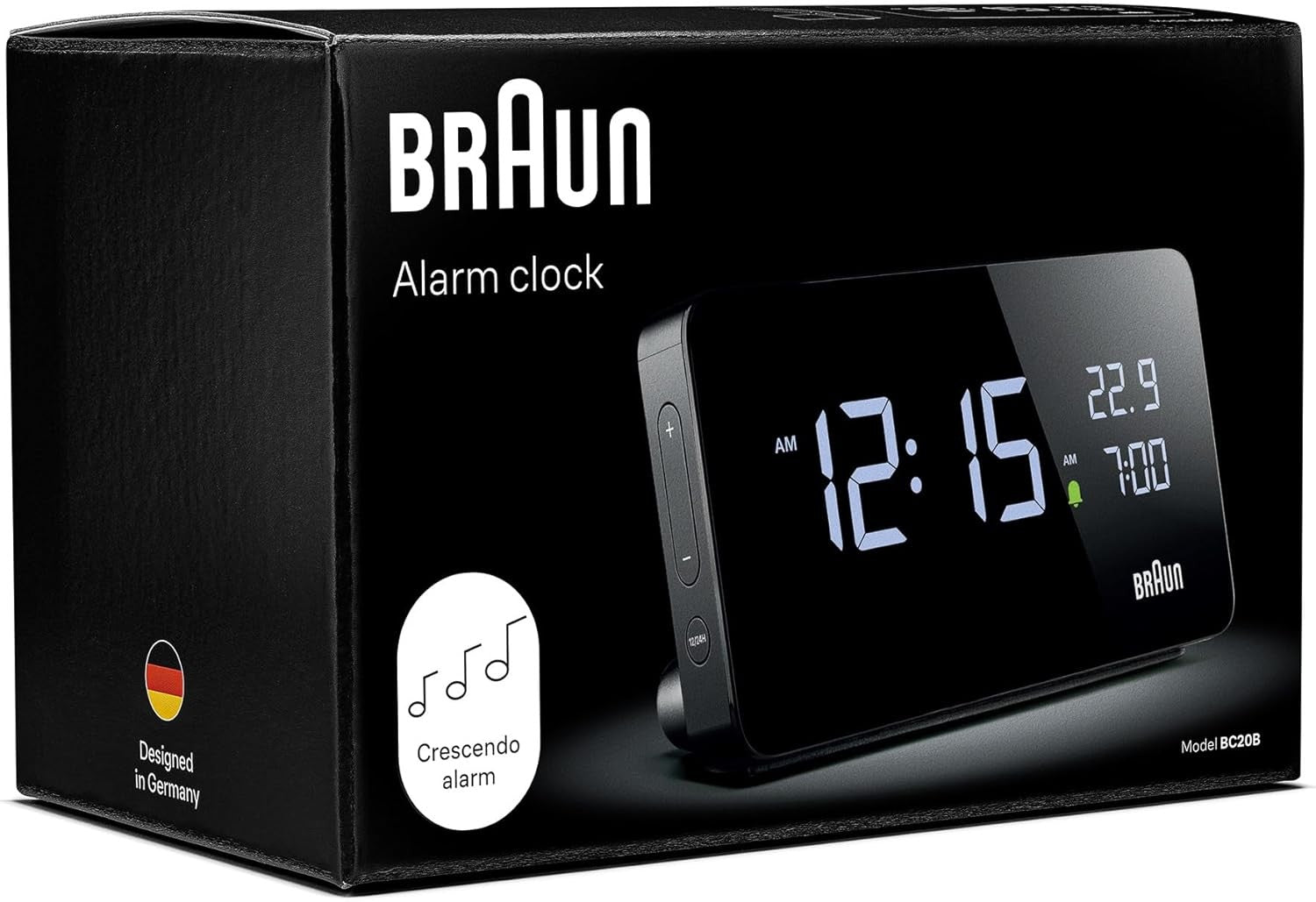 Digital Alarm Clock LCD Display USB C Charging Touch Snooze Bedside