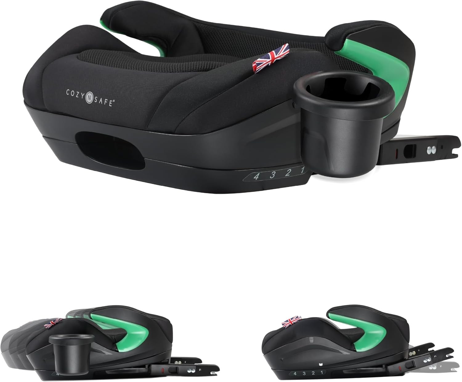 i-Size ISOFIX Booster Car Seat 125–150cm 7–12Y Swivel Cup Holder