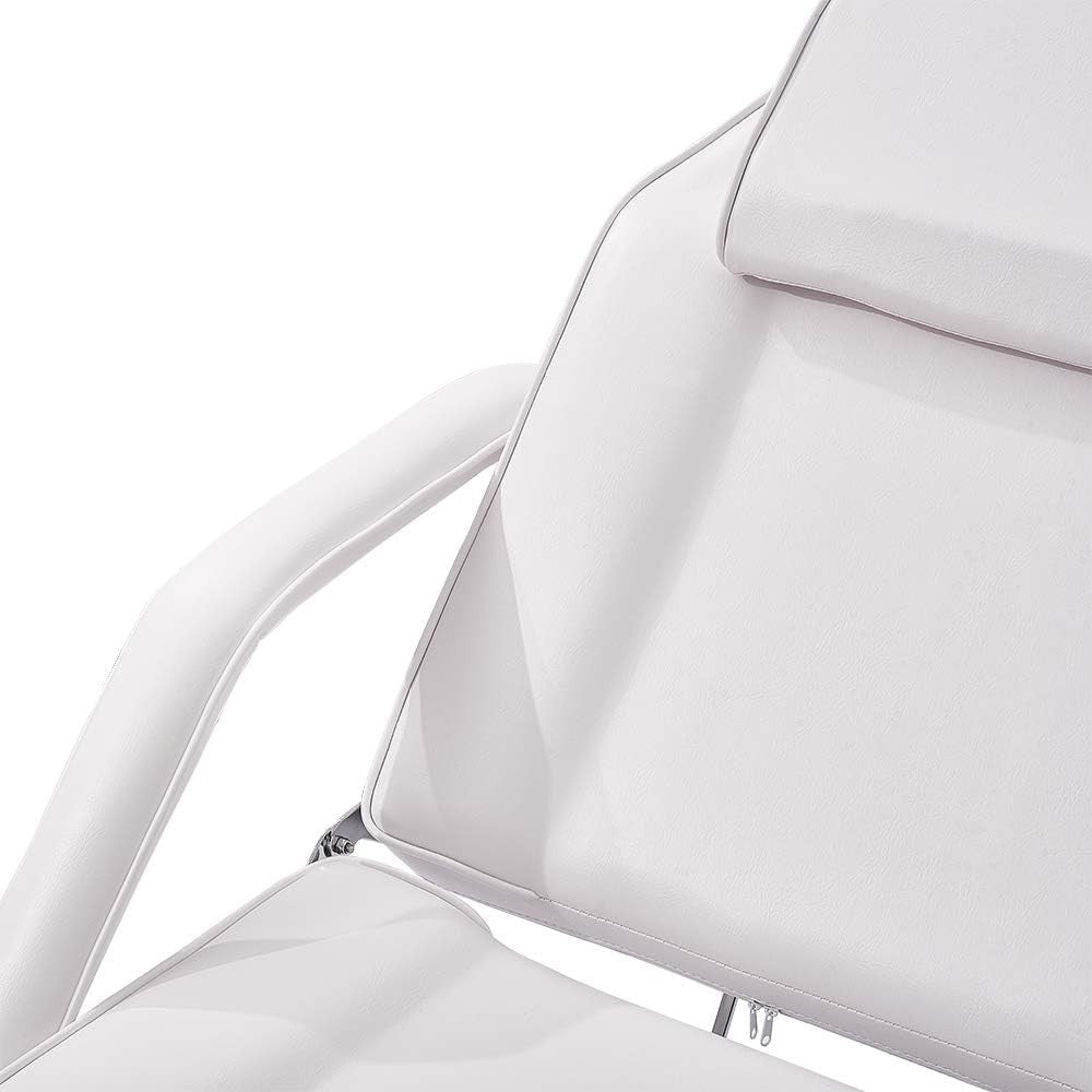Hydraulic Massage Table 3-Section Reclining Beauty Salon Spa Tattoo Bed White