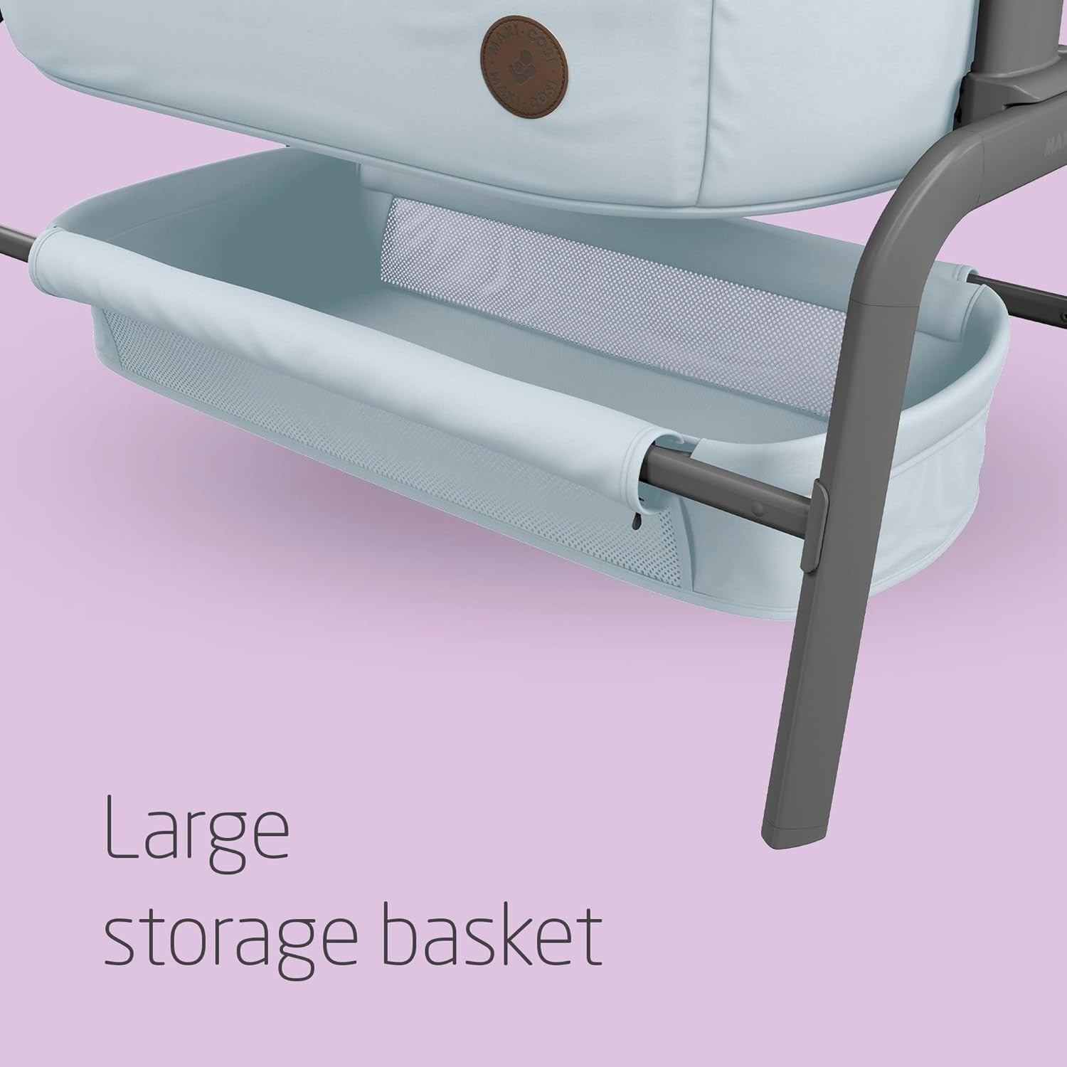 Foldable Baby Bedside Crib Co-Sleeper Adjustable Height with Mattress Grey