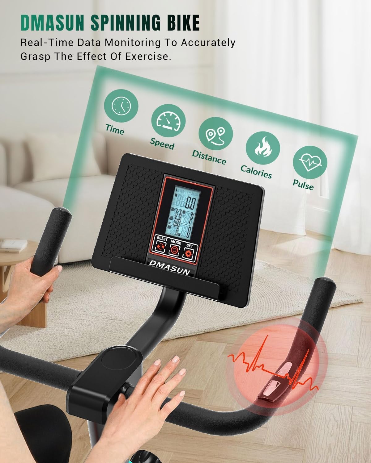 Quiet Magnetic Exercise Bike w/ LCD, Tablet Holder, Comfy Seat & 160kg Capacity