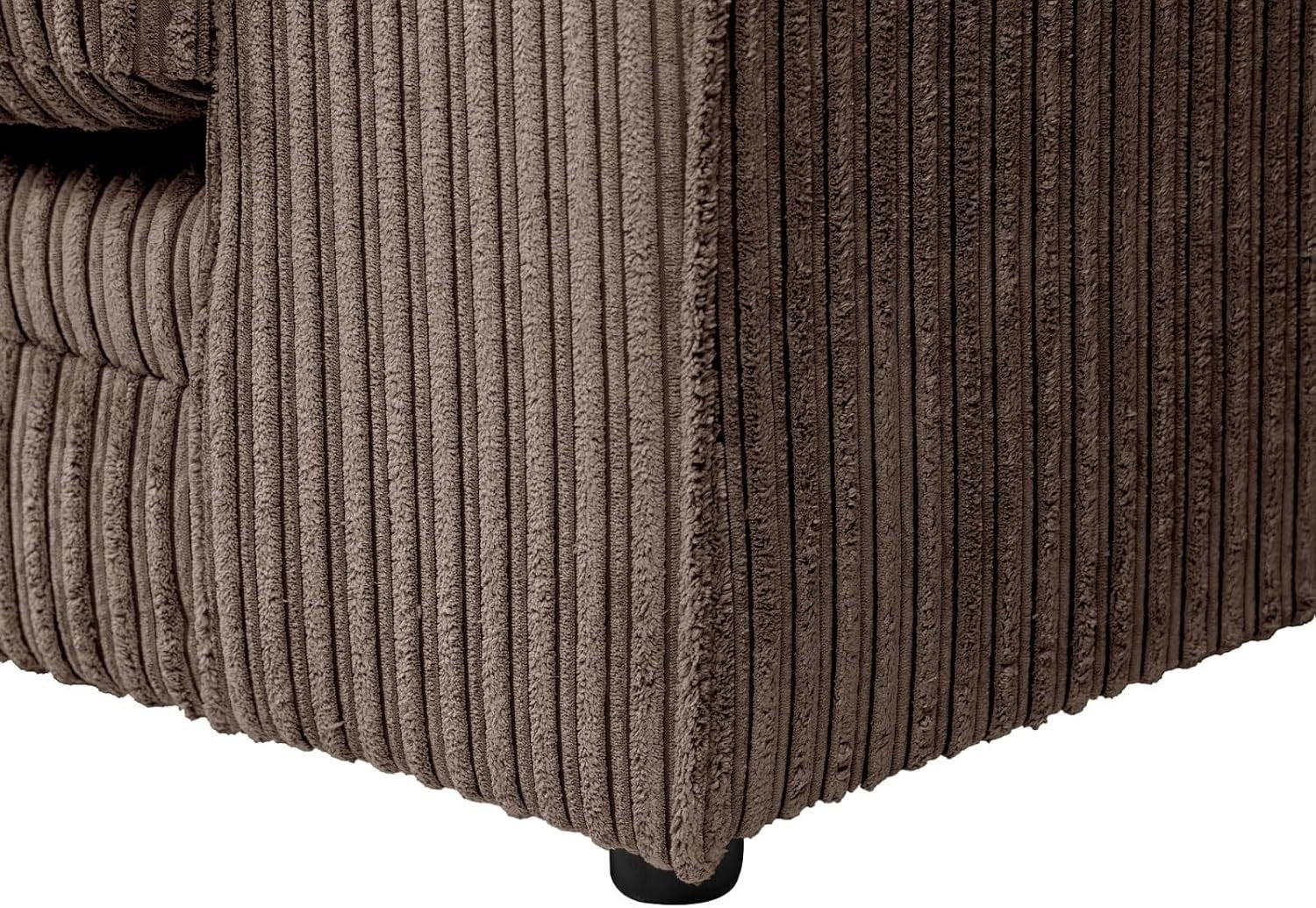 Jumbo Cord L Shape Corner Sofa LH – Comfy 4 Seater Chocolate Brown Couch