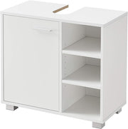White Bathroom Sink Cabinet 56x60x31cm Modern Vanity Unit Storage Cupboard