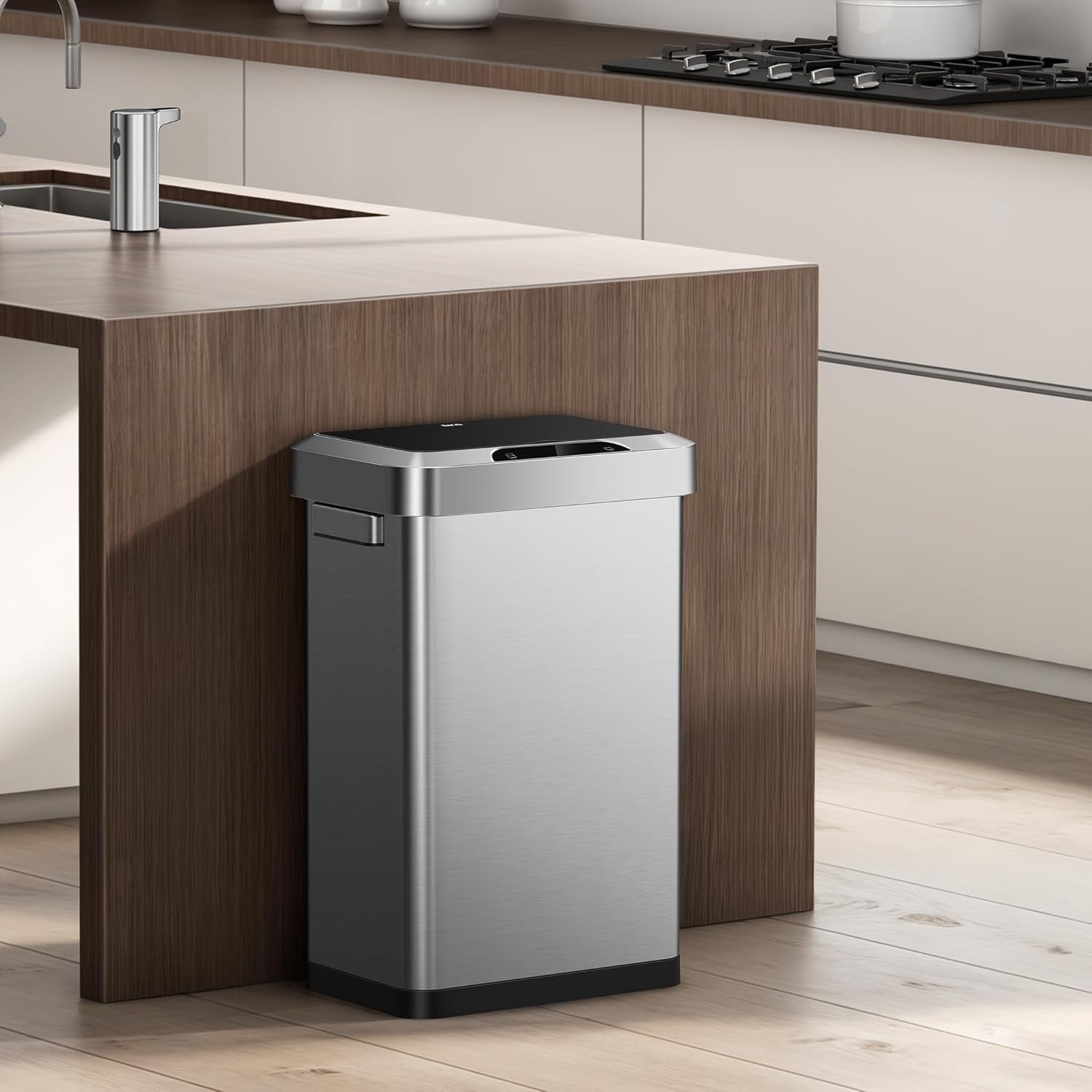 45L Stainless Steel SensorBin Silver Soft Close