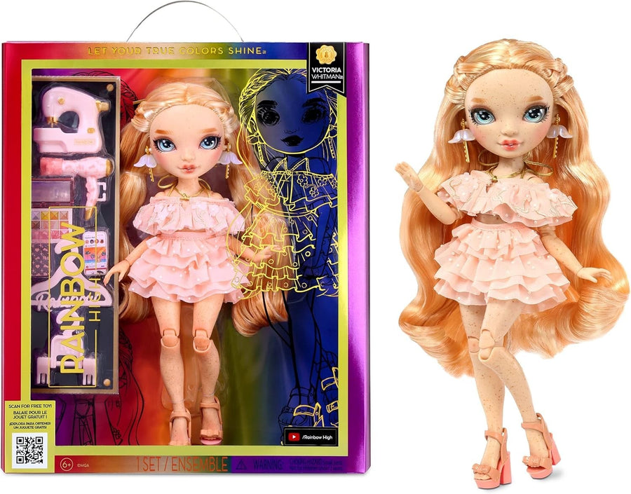 Light Pink Fashion Doll with Freckles Poseable 10+ Accessories
