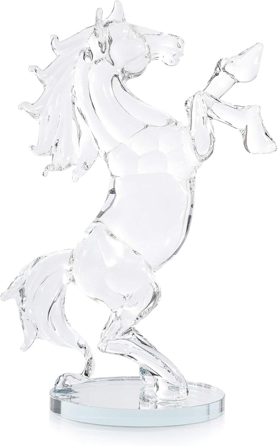 Crystal Horse Ornament Clear Glass Figurine Gift Elegant Decorative Statue 20cm