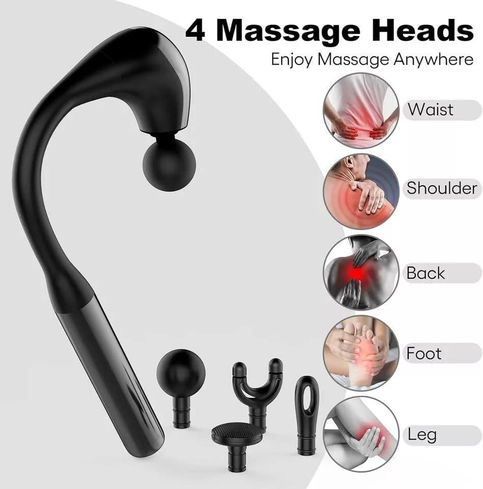 Extended Handle Massage Gun Deep Tissue 10mm Stroke Quiet Pain Relief