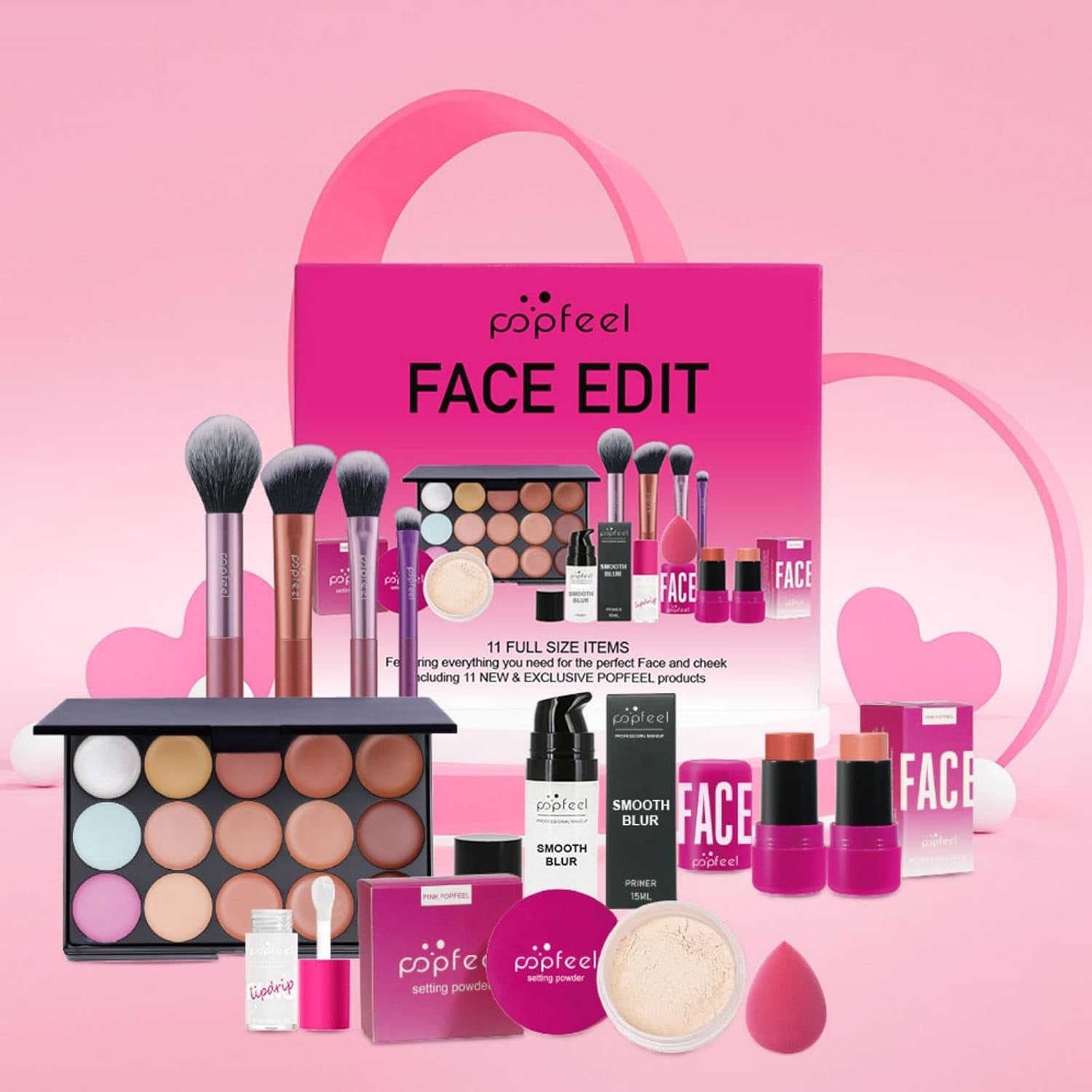 All In One Makeup Kit Gift Set With Foundation Palette & Brushes