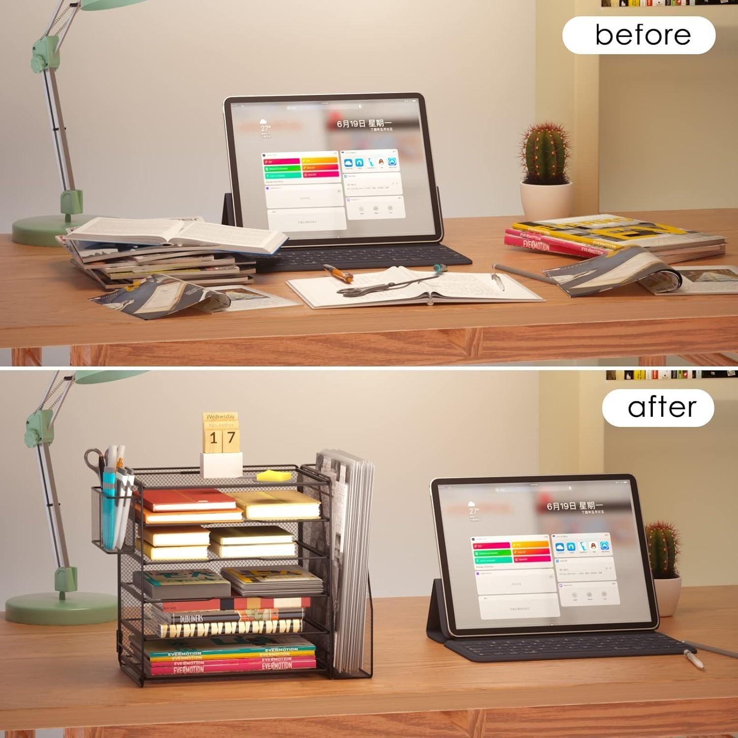 5 Tier Desk Organiser Paper Tray File Holder Magazine Pen Storage