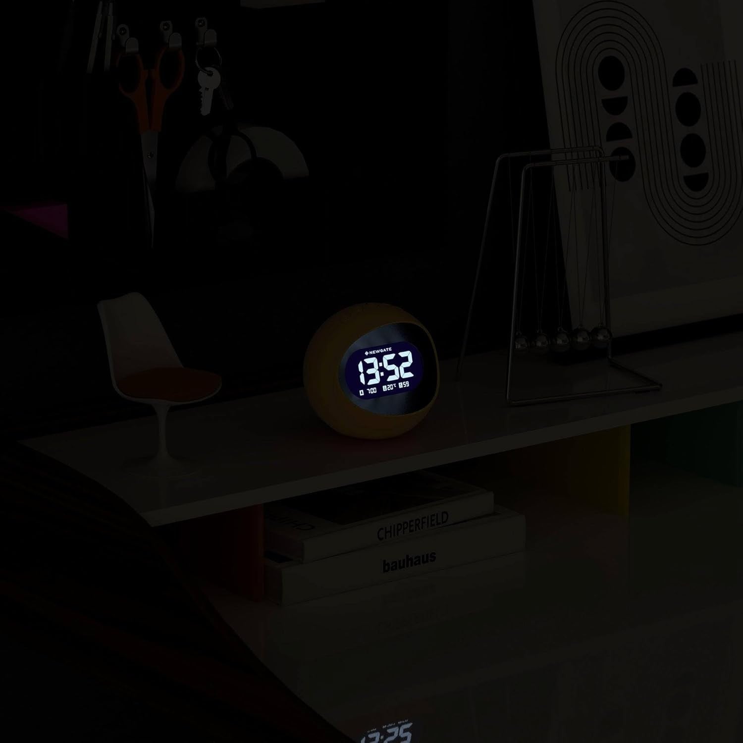 Retro Digital Alarm Clock Display Round Bedside Desk Clock Snooze