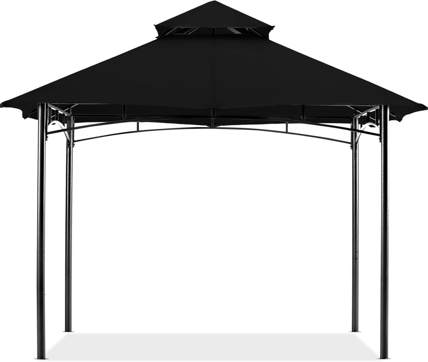 2.7x2.7M Black Outdoor Gazebo Waterproof Steel Frame Garden Party Tent