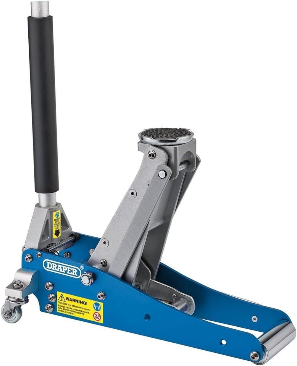 1.25 Ton Aluminium Low Profile Trolley Jack Fast Lift 85–370mm Lightweight Blue