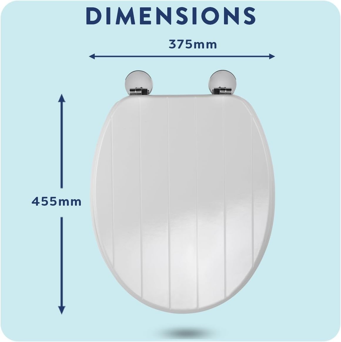 Hayward White Wooden Toilet Seat Oval Flexi-Fix Adjustable Hinges Antibacterial