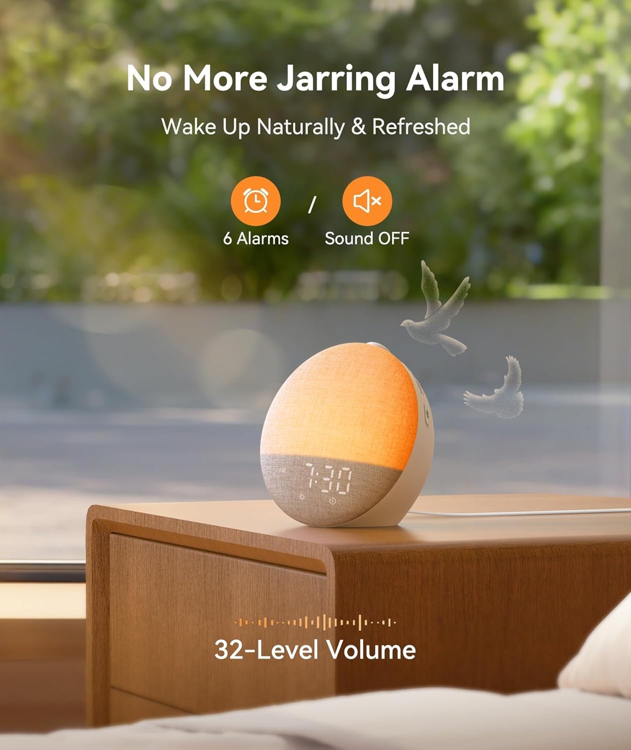 Sunrise Alarm Clock Wake Up Light White Noise 29 Sounds Night Lamp