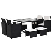 Rattan Garden Dining Set 9PC Outdoor Patio Table Chairs Stools Wicker
