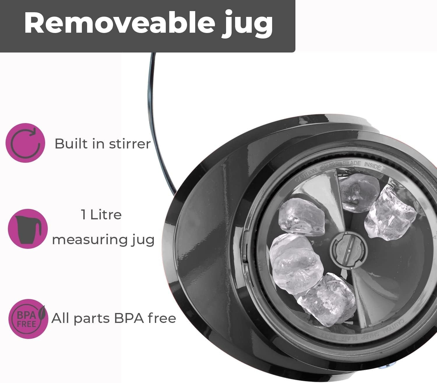 Electric Ice Crusher Slush Machine 1L Jug Fine & Coarse Ice