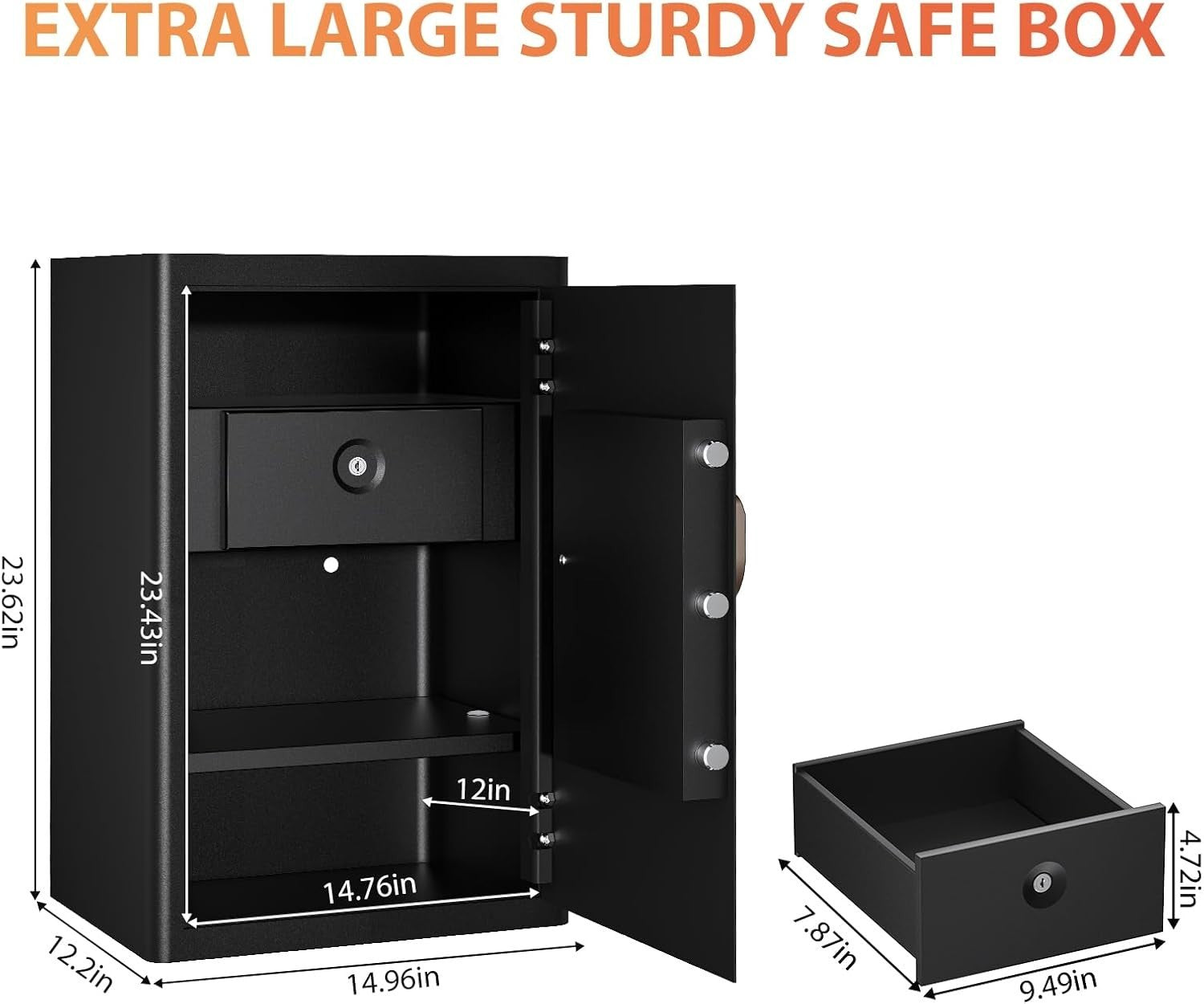 Fireproof Safe Box 88L Digital Keypad Security Cabinet Cash Document