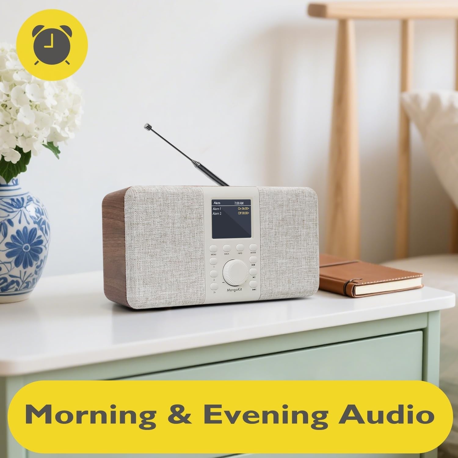 DAB Digital Radio Bluetooth Stereo Portable Alarm Sleep Timer