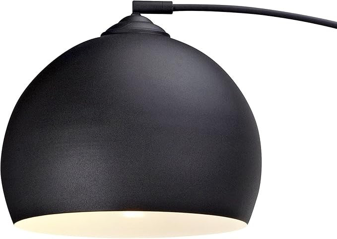 Arc Floor Lamp Black Bell Shade Marble Base Modern Standing Light 170cm