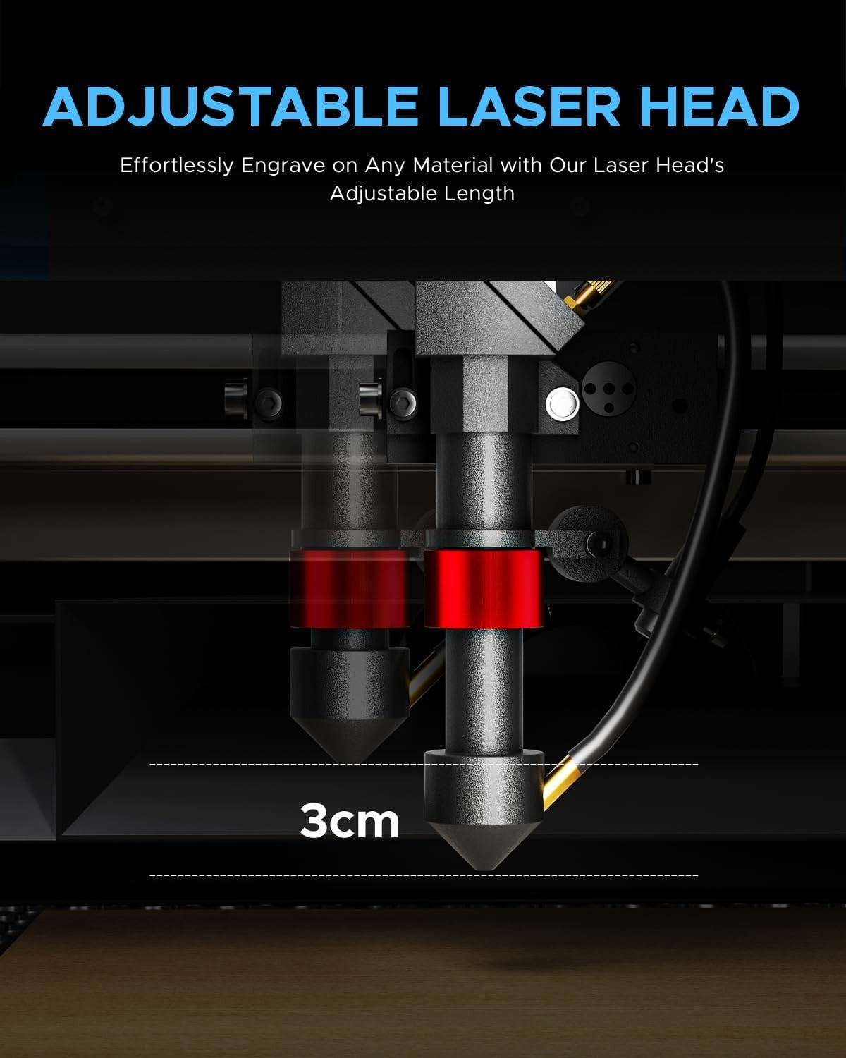 40W CO2 Laser Engraver Desktop 200x300mm Air Assist Wood Glass DIY