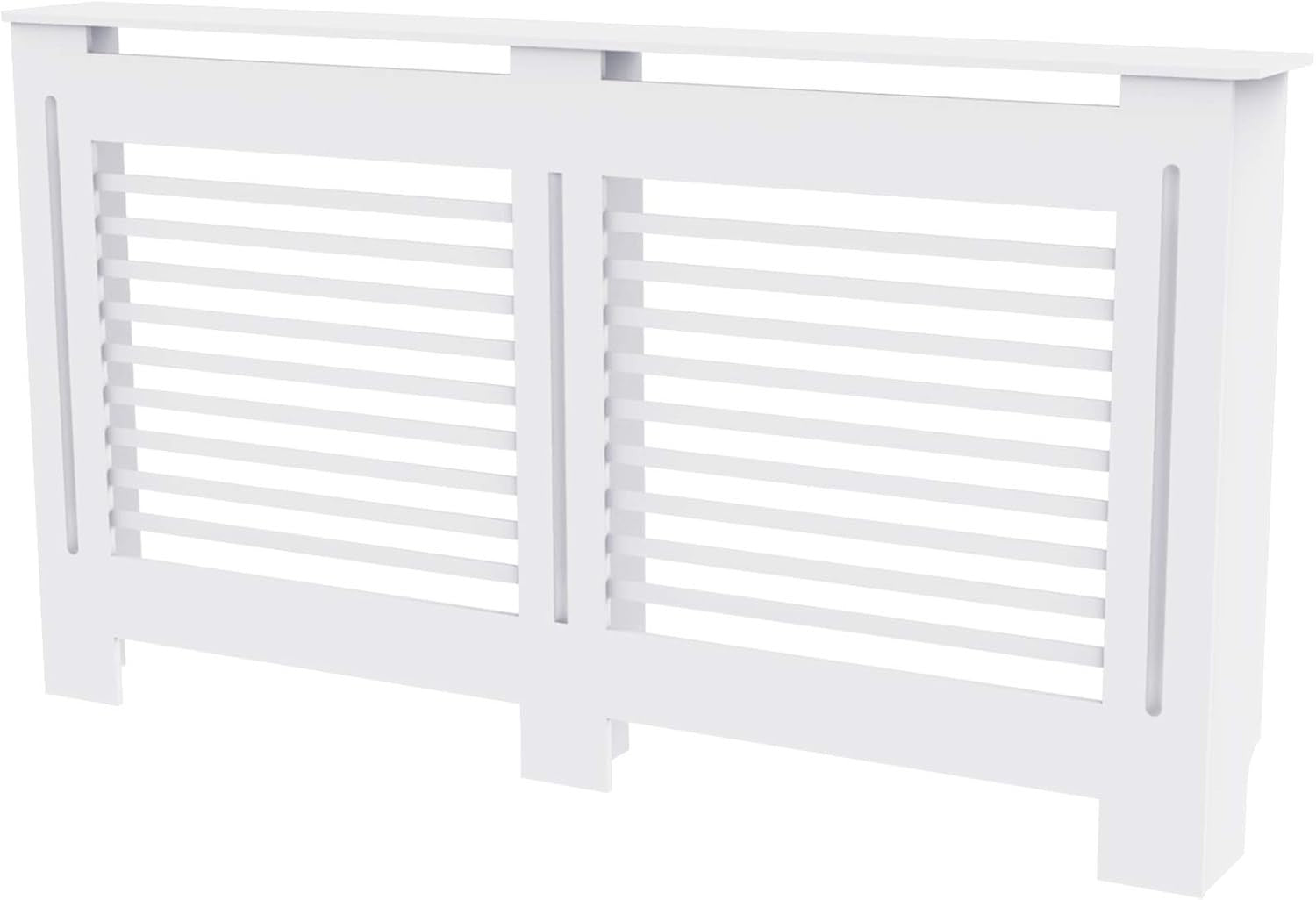 Extra Large White Radiator Cover Cabinet 92cm MDF Horizontal Slatted Heater Unit