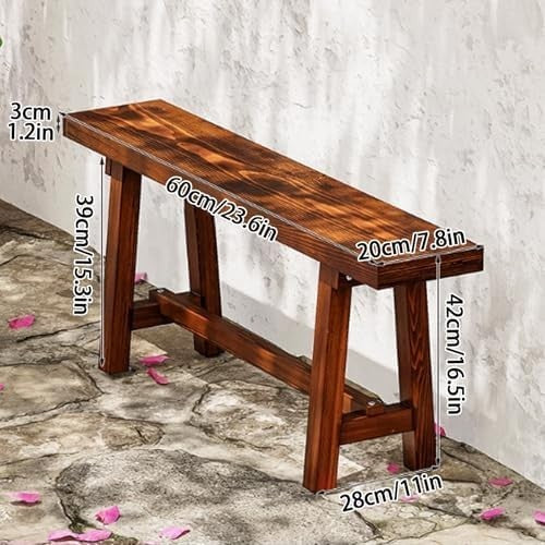 Rustic Farmhouse Wooden Bench – Entryway, Dining & Bedroom Seating 60x28x42cm