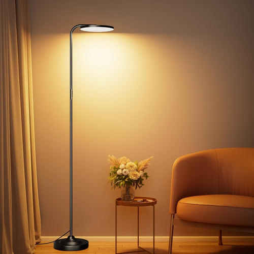36W LED Floor Lamp Remote Dimmable 350° Rotating Reading Standing Light