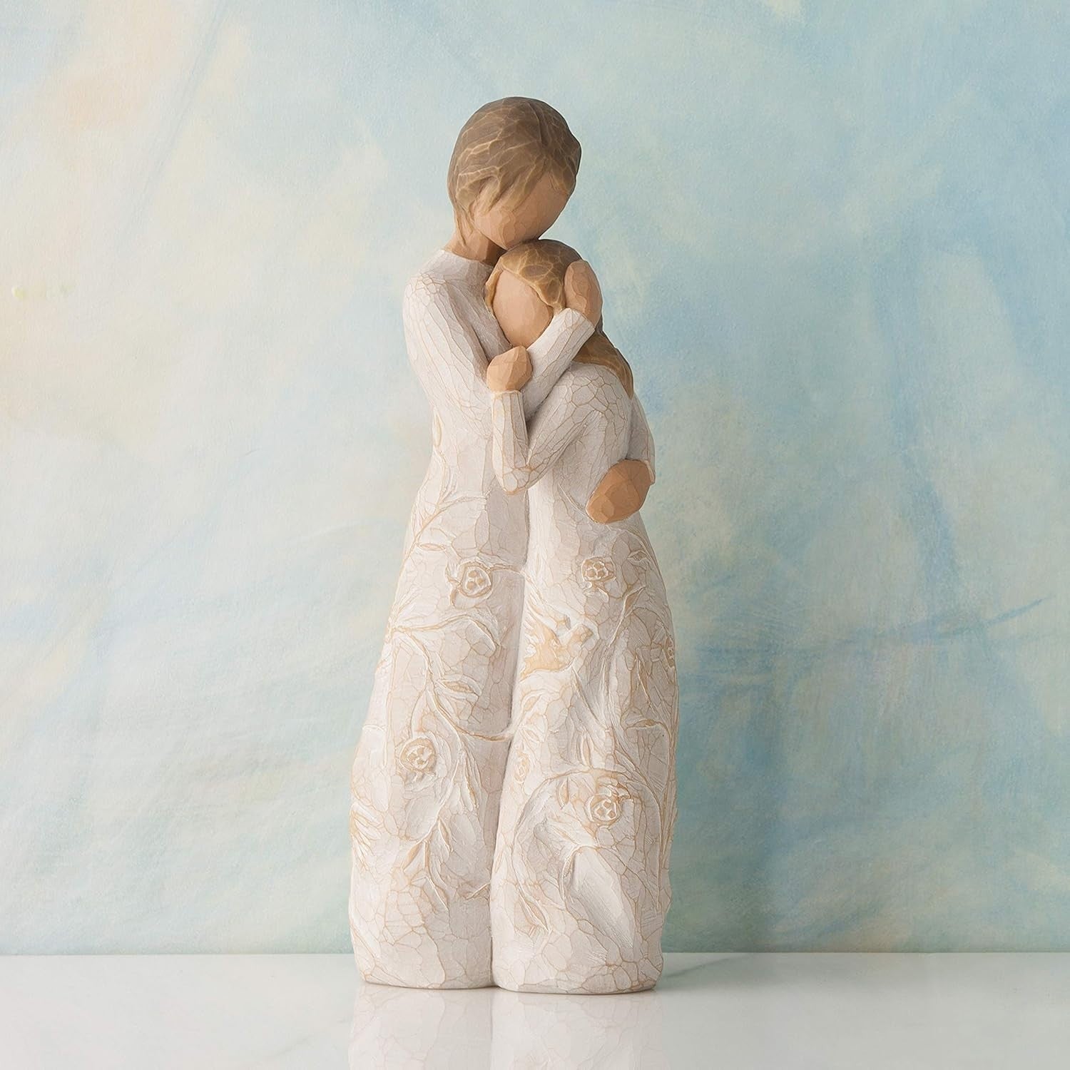 Mother & Child Figurine Resin Sculpture – Hand-Painted Sentimental Home Decor