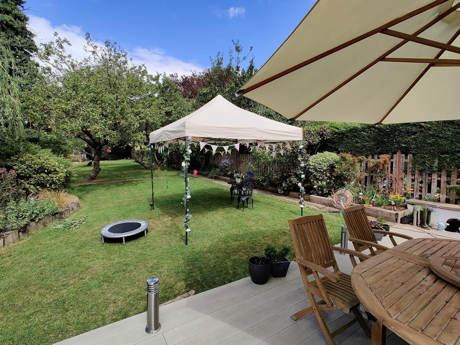 3x3M Beige Pop Up Gazebo Heavy Duty Waterproof Outdoor Tent With Accessories