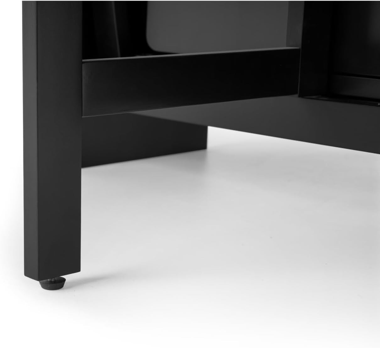 Compact Dining Table Set with Storage Drawer Foldable Chairs Black