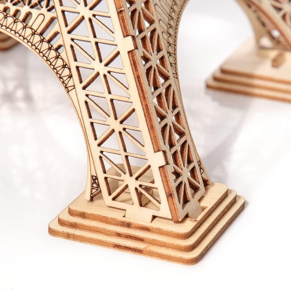 3D Wooden Eiffel Tower Puzzle Model DIY Kit for Adults & Kids