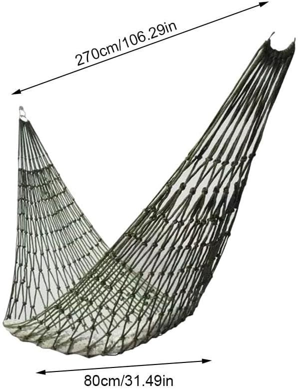 Outdoor Camping Hammock Army Green | Mesh Nylon Rope Swing | 100kg Capacity