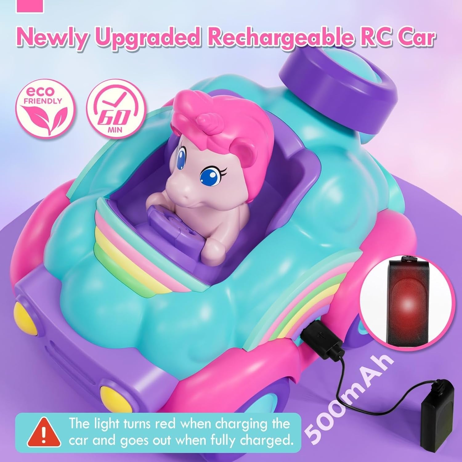 Unicorn RC Car Toy for Girls 2–3 Years Remote Control Lights Music Gift