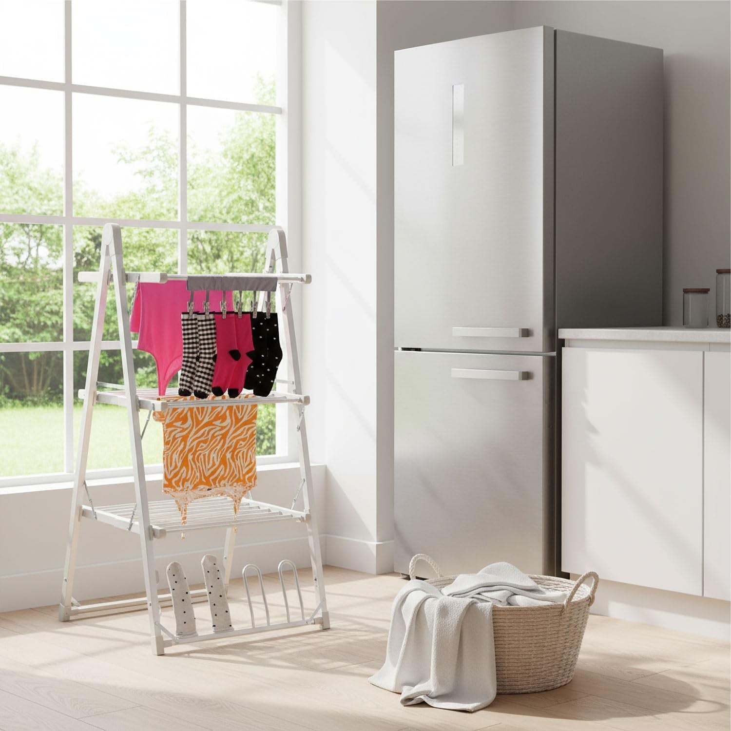 3 Tier A-Frame Heated Clothes Airer Electric Drying Rack 30 Rails 330W